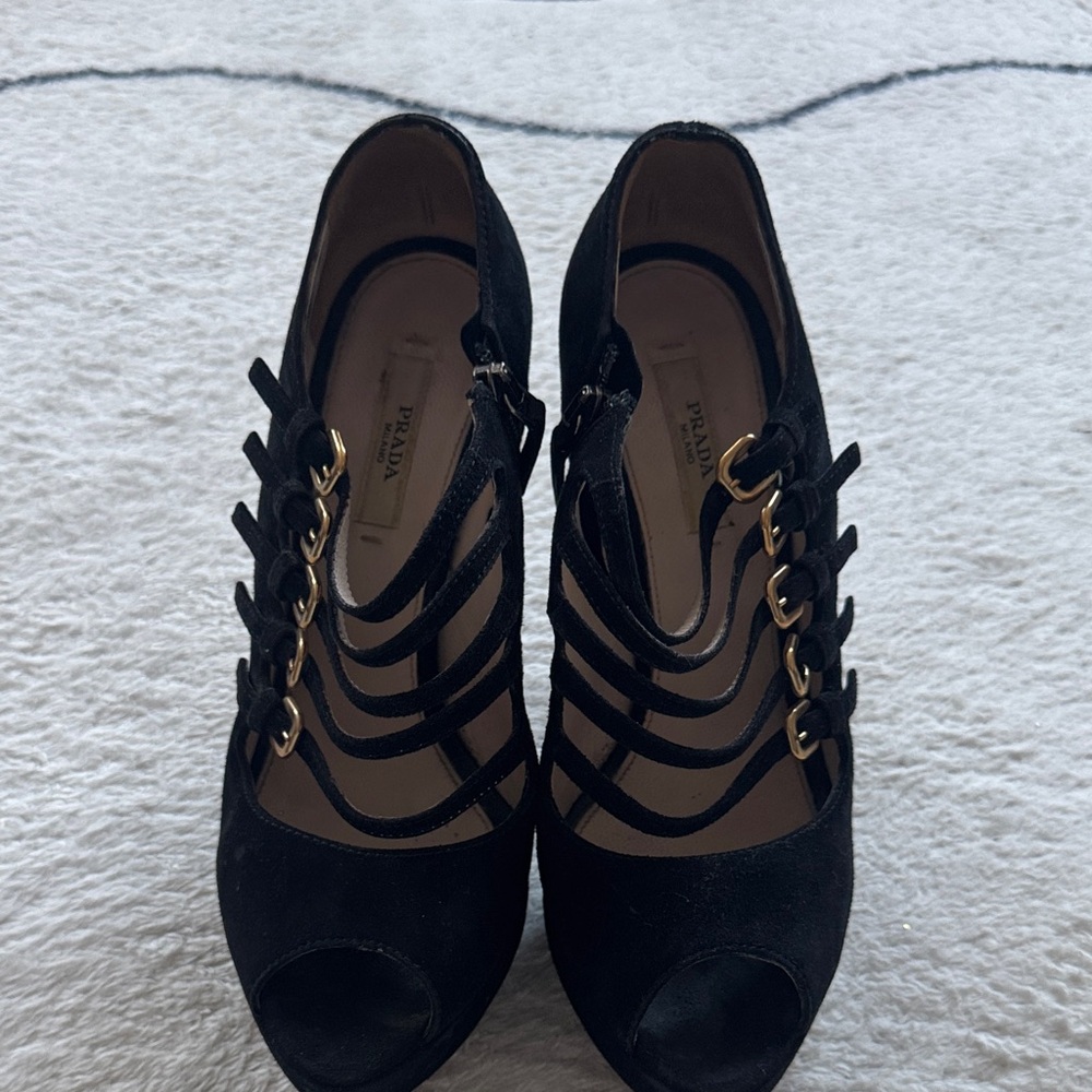 Prada Black Strappy Women's Heels